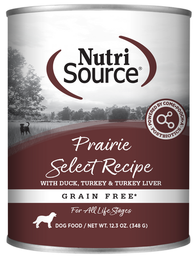 NutriSource Select Recipe Grain Free Canned Dog Food Prarie Select 12ea/12.3 oz 073893021216