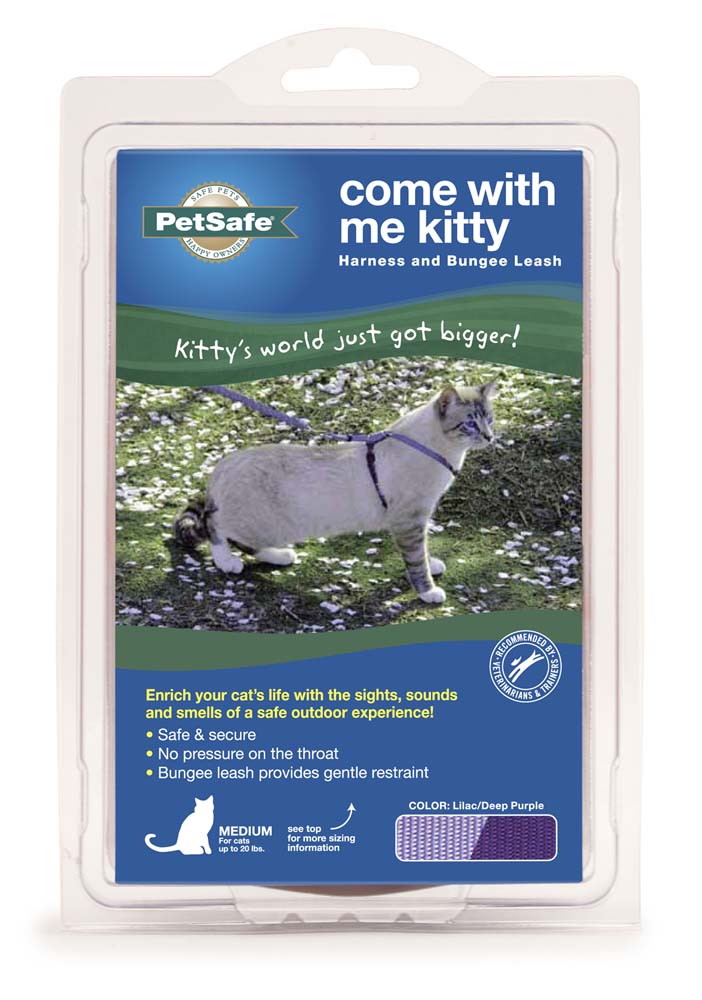 PetSafe Premier Come With Me Kitty Harness & Bungee Leash Combo Lilac/Deep Purple Medium 759023076171