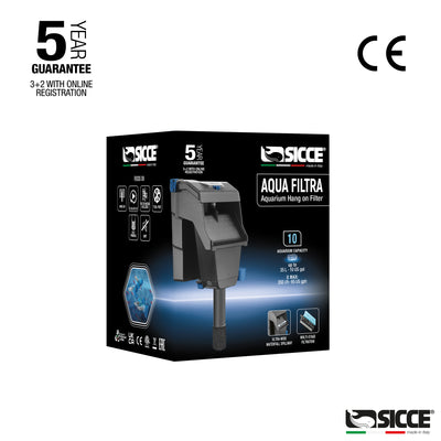 Sicce Aqua Filtra Aquarium Hang on Filter 10 gal 8011469982112