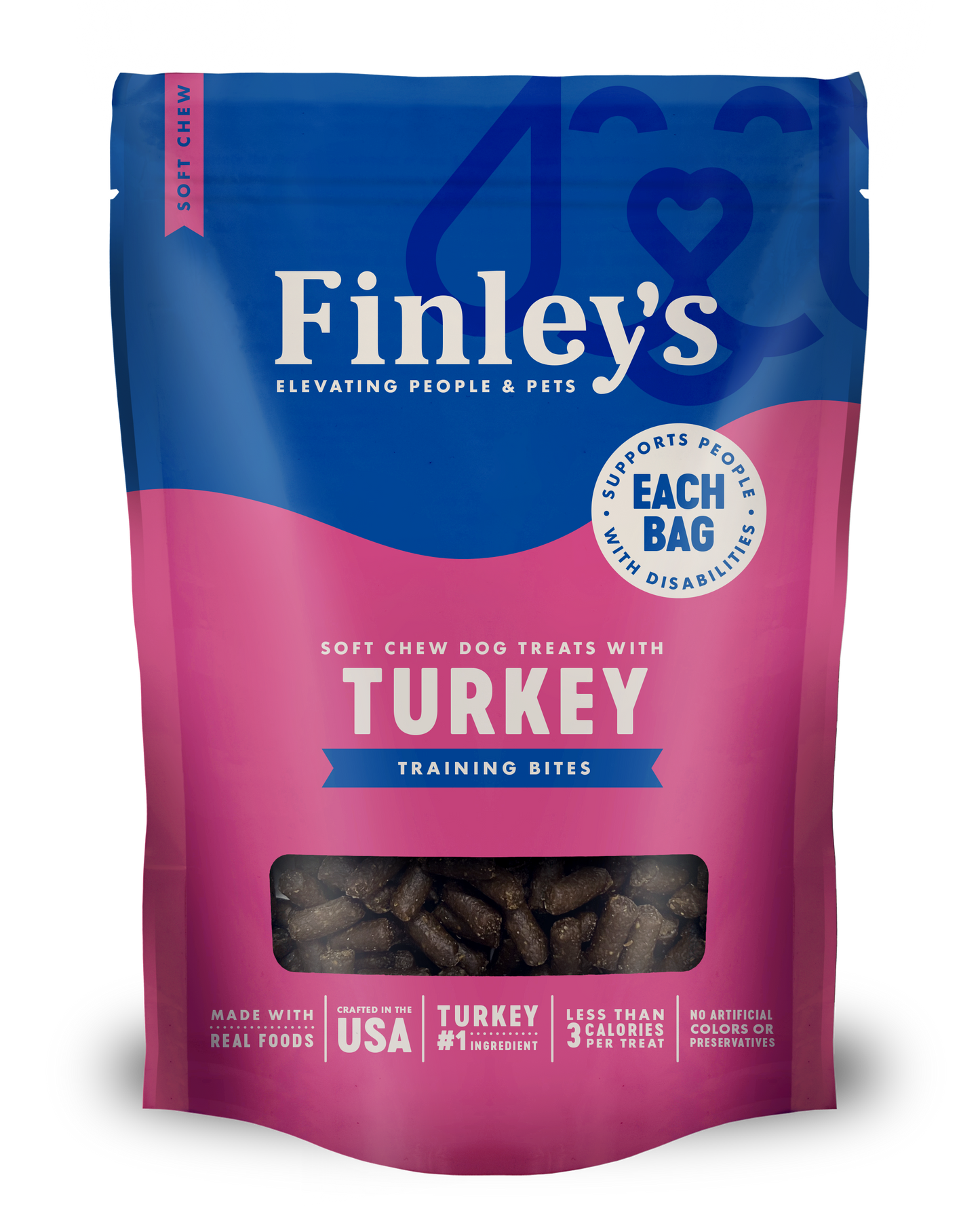Finley's Barkery Soft Chew Trainer Bites Dog Treats Turkey 6 oz 850012757290