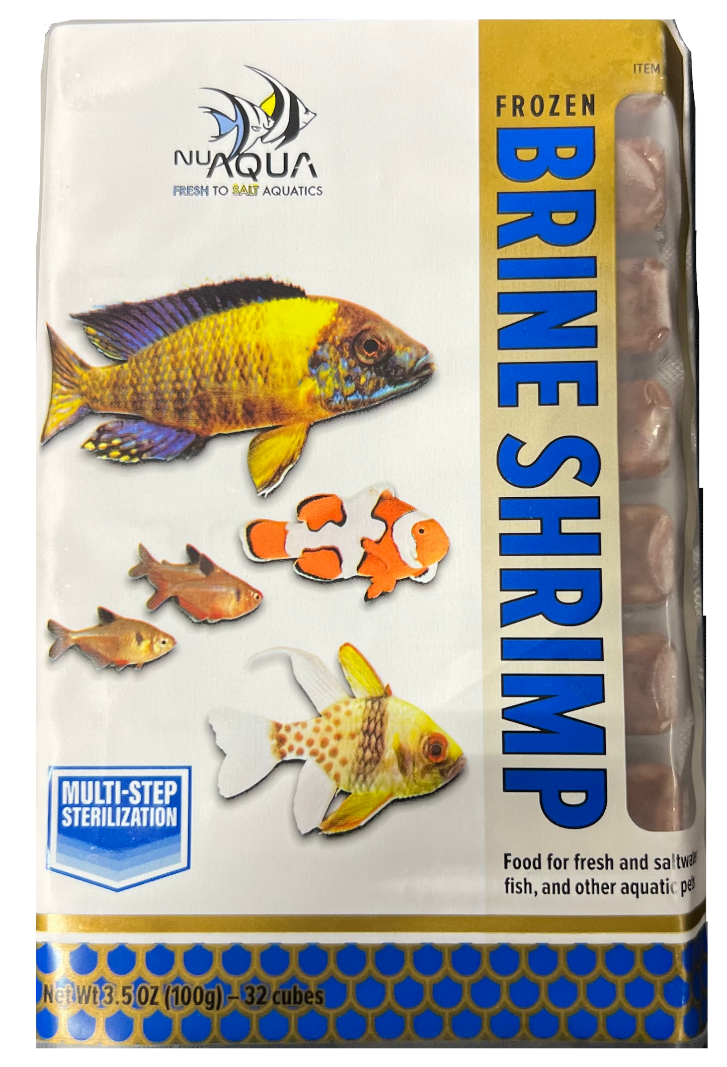 San Francisco Bay Brand Nu Aqua Brine Shrimp Frozen Fish Food 3.5 oz SD-5 000945401009