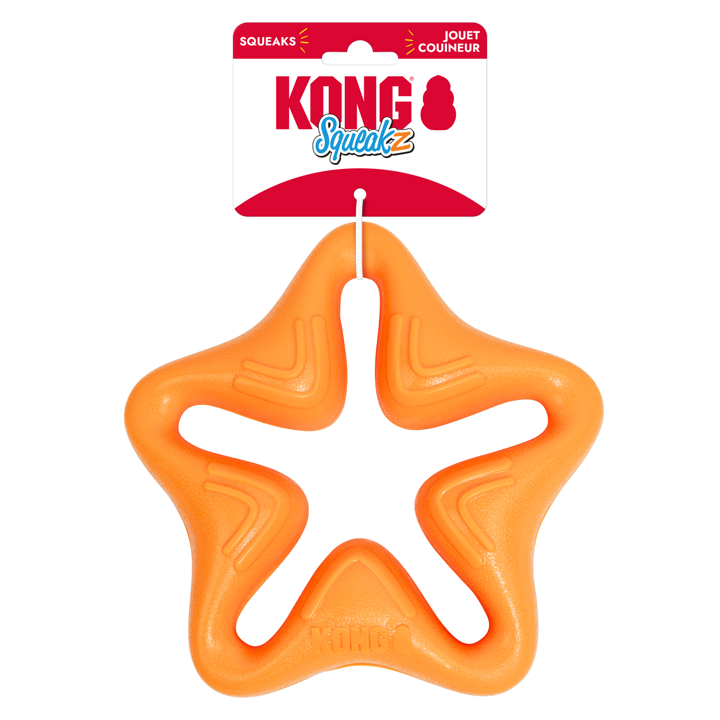 KONG Squeakz Star Dog Toy Orange Large 035585014876