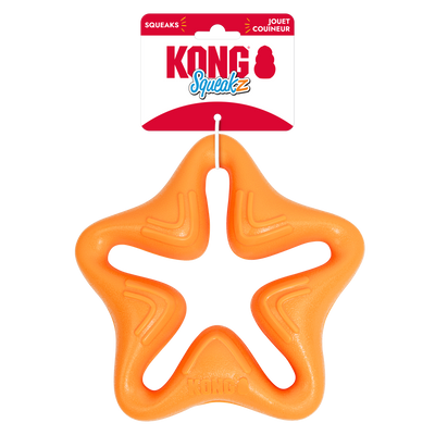 KONG Squeakz Star Dog Toy Orange Large 035585014876