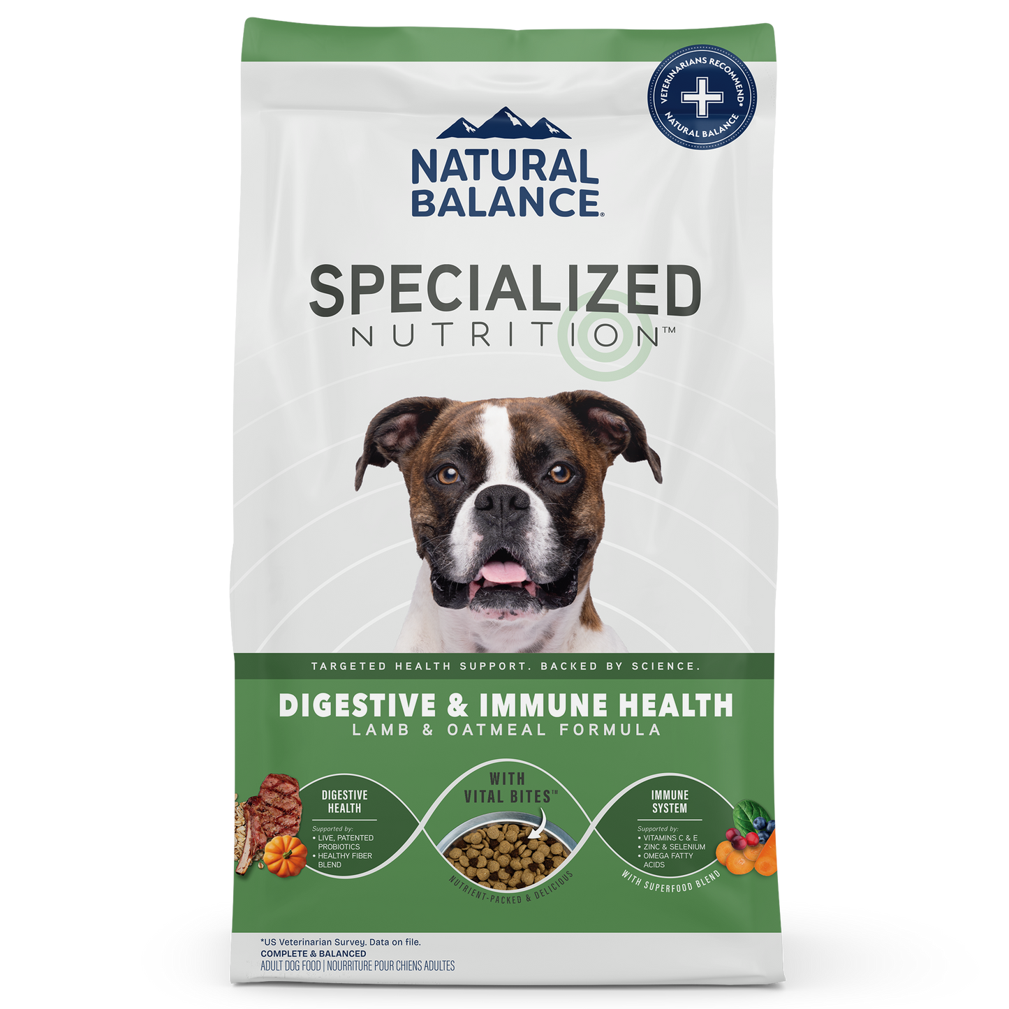 Natural Balance Pet Foods Specialized Digestive & Immune Dry Dog Food Lamb & Oatmeal 22 lb 723633007184