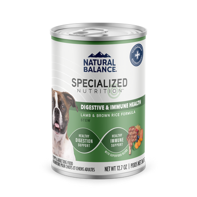 Natural Balance Pet Foods Specialized Digestive & Immune Canned Dog Food Lamb & Brown Rice 12ea/12.7 oz 723633007092