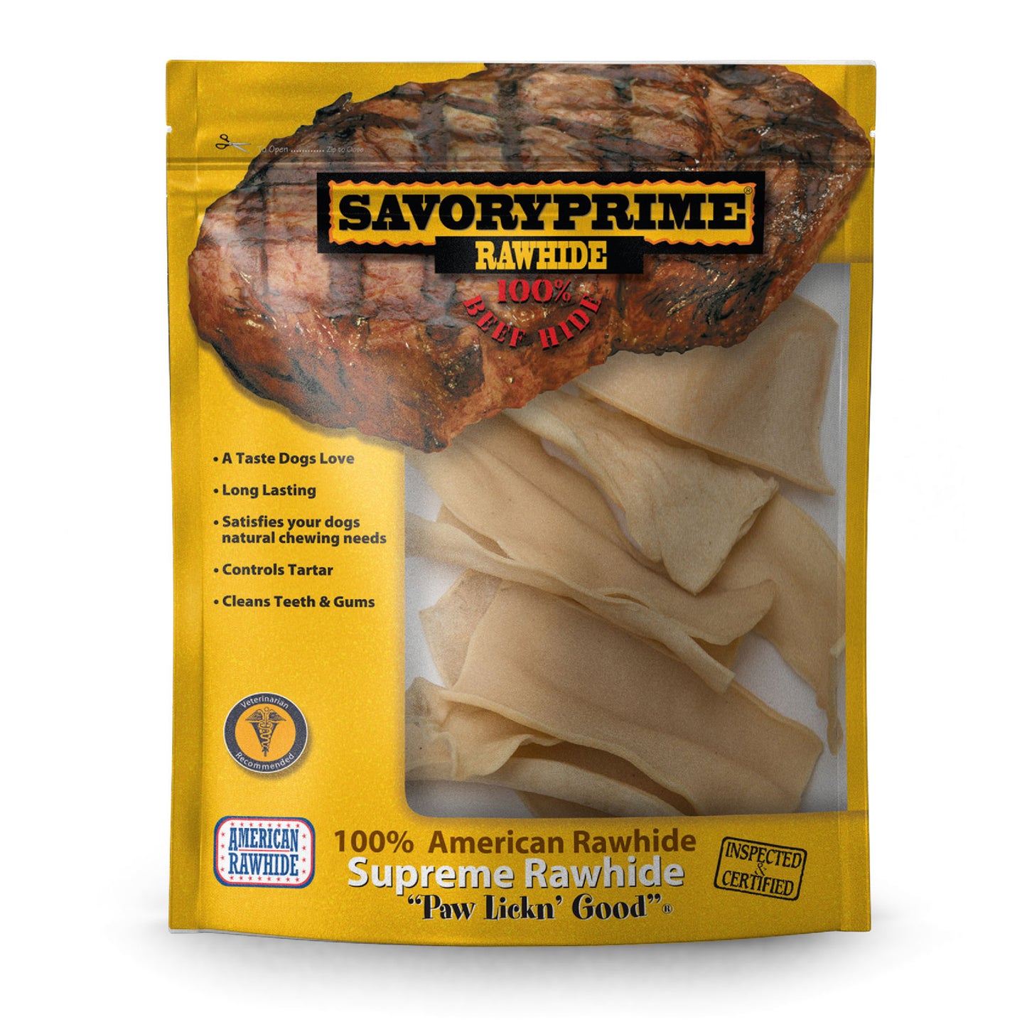 Savory Prime Supreme Rawhide Chips Natural 4 oz 810359900452