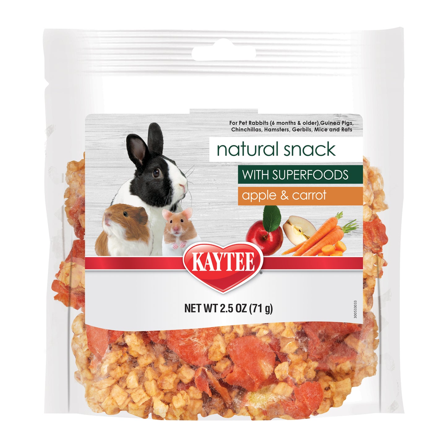 Kaytee Natural Snack with Superfoods Carrot & Apple 2.5 oz 071859006314