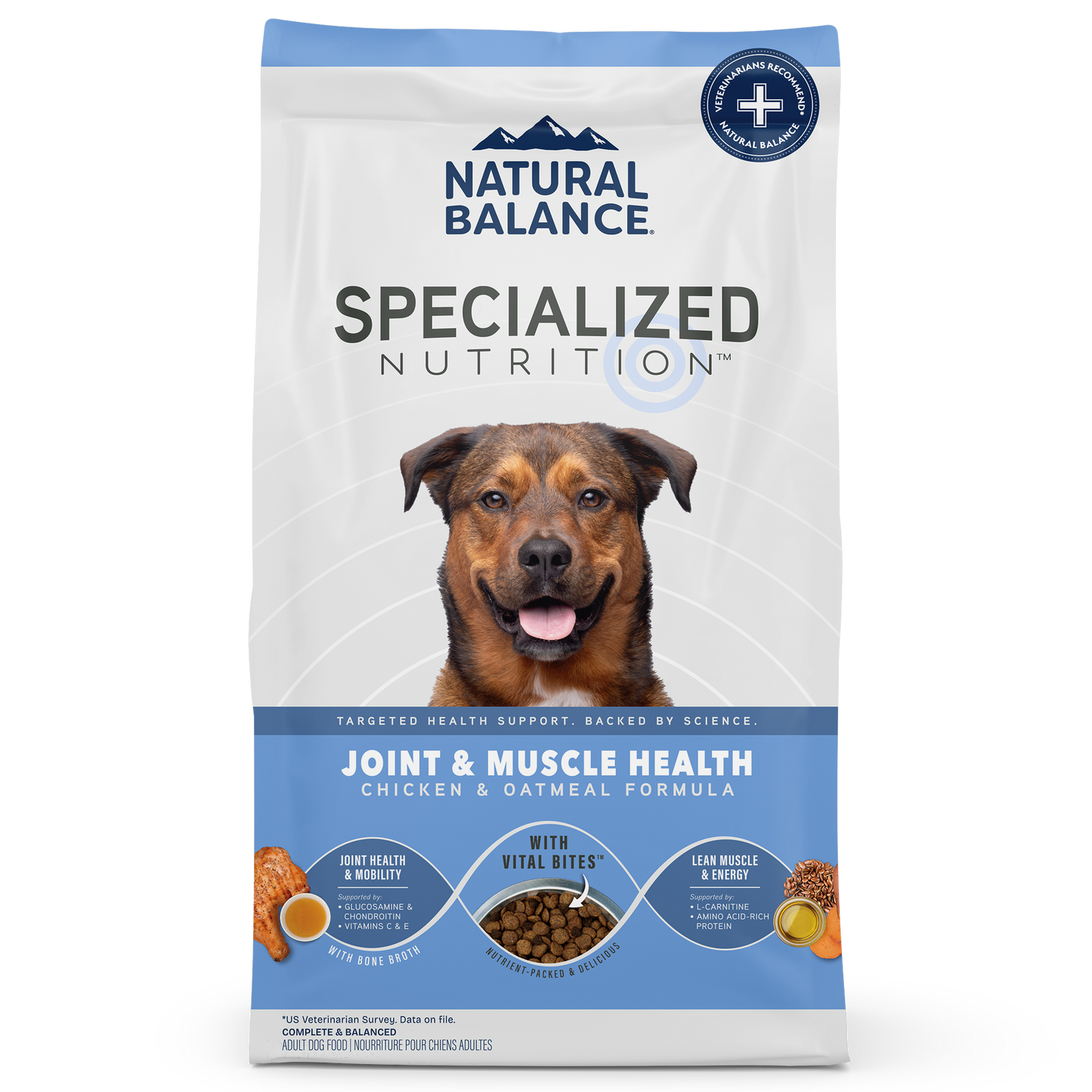 Natural Balance Pet Foods Specialized Joint & Muscle Dry Dog Food Chicken & Oatmeal 22 lb 723633007160