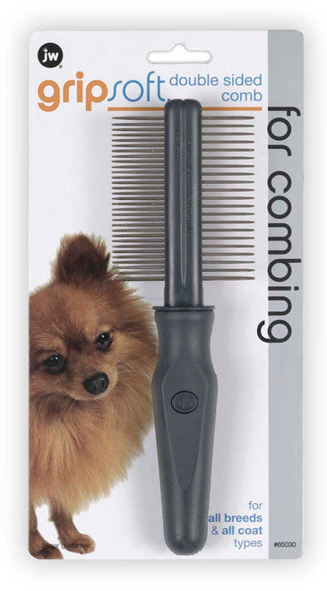 JW Pet Double Sided Comb Grey Yellow One Size - Dog