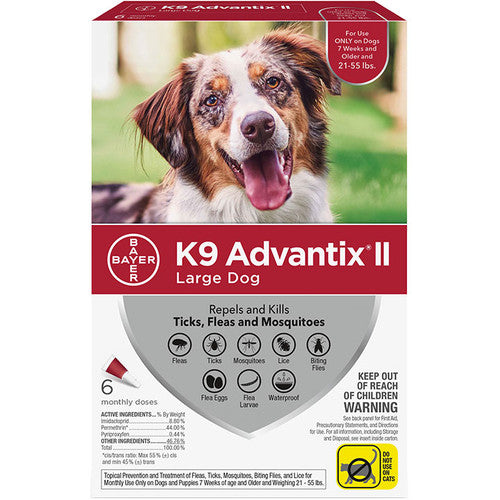 K9 Advantix Ii Dog Large 21 - 55lb Red 6 Pack