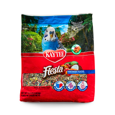 Kaytee Fiesta Parakeet Food 4.5 lb, Fortified Gourmet Diet