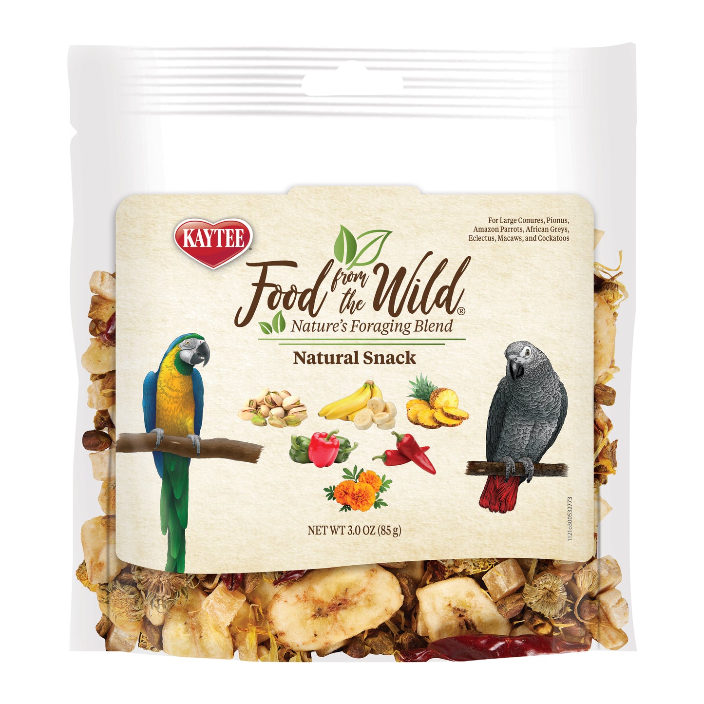 Kaytee Food from the Wild Natural Snack Med/Lrg Pet Bird 3 oz 071859006239