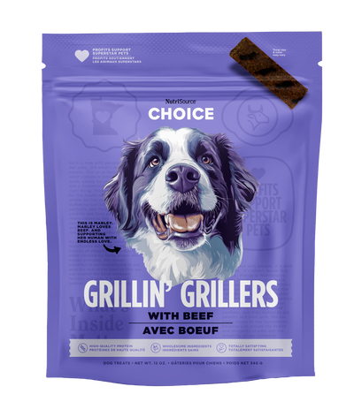 NutriSource Choice Grillin' Grillers Dog Treats Beef 12 oz 073893801023