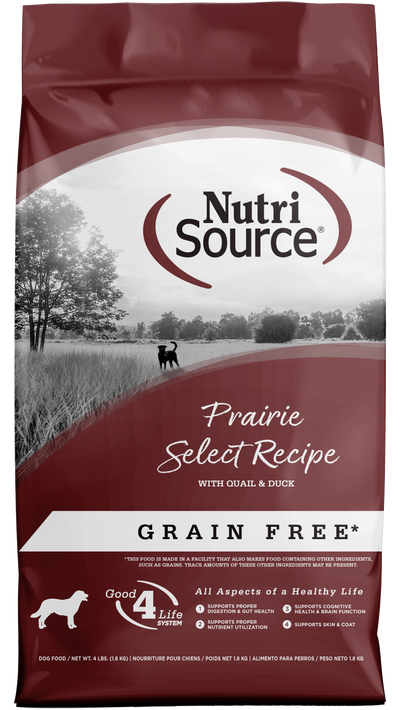NutriSource Select Recipe Grain Free Dry Dog Food Prarie Select 4 lb 073893296089