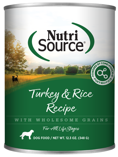 NutriSource Canned Dog Food Turkey & Rice 12ea/12.3 oz 073893021087