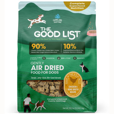 Farmland Traditions The Good List Gently Air Dried Dog Food Chicken & Bone Broth 2.2 lb 884713003271