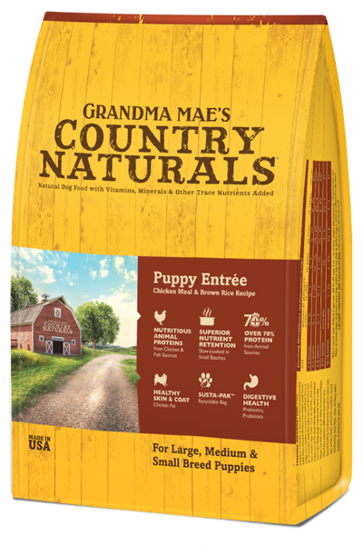 Grandma Mae's Country Naturals Premium All Natural Puppy Dry Dog Food Chicken 12 lb 856235007914