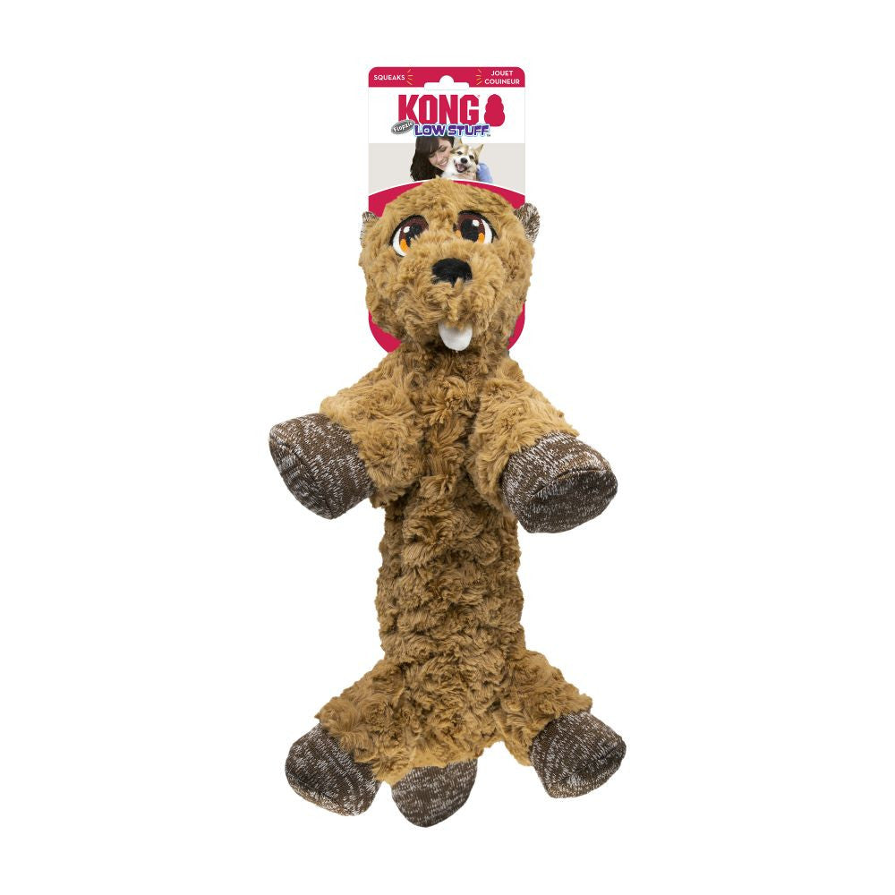 KONG Low Stuff Flopzie Beaver Dog Toy MD