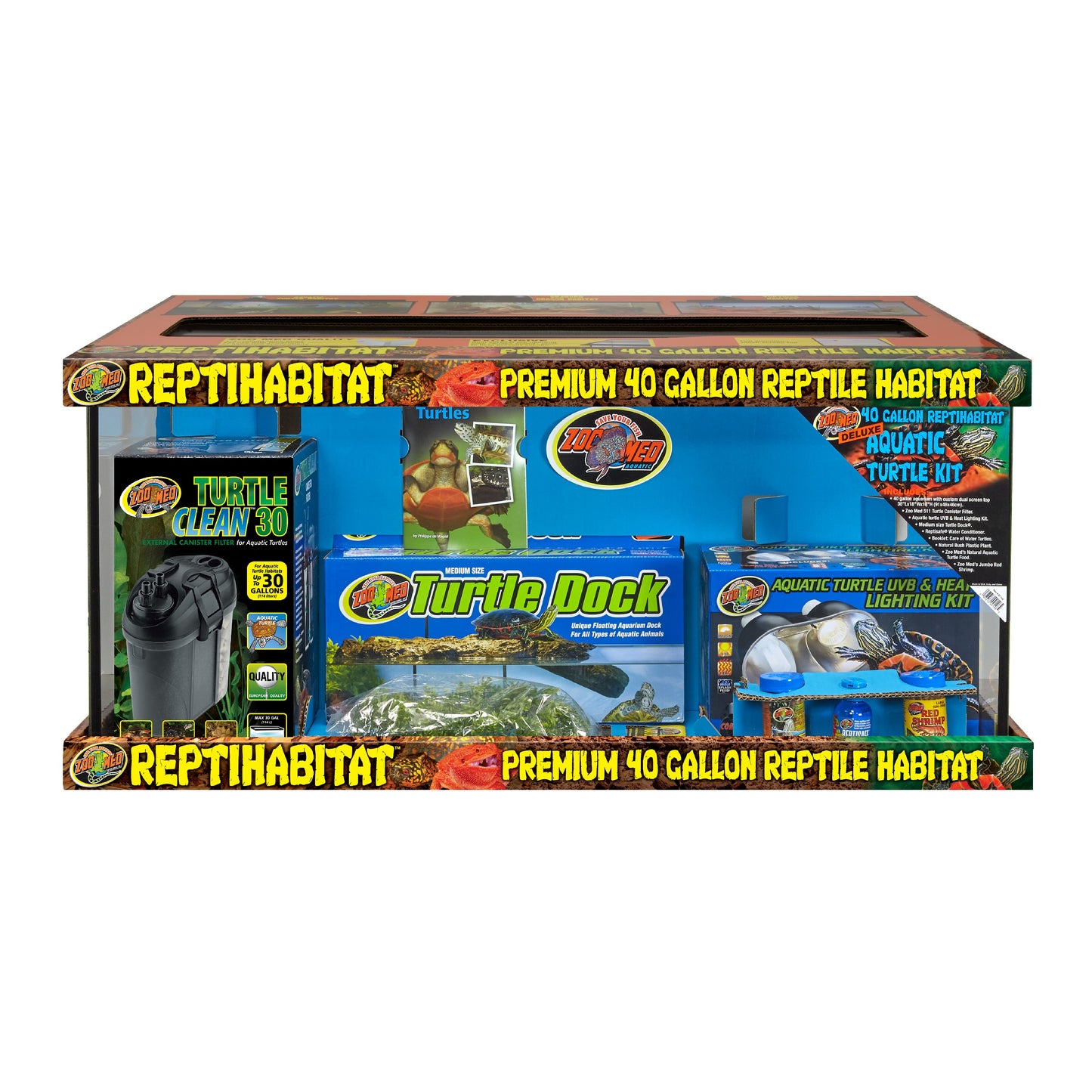 Zoo Med ReptiHabitat Aquatic Turtle Kit w/Filter 40 gal 097612091465
