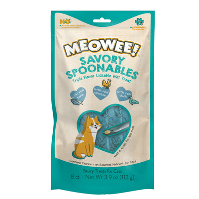 Meowee! Savory Spoonables Cat Treats Tuna, Chicken, & Duck 3.9 oz 615650000043