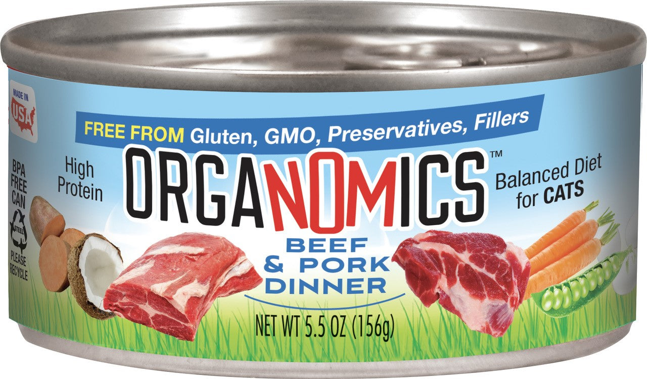 OrgaNOMics Beef & Pork Dinner Canned Cat Food 24ea/5.5 oz 856348008242