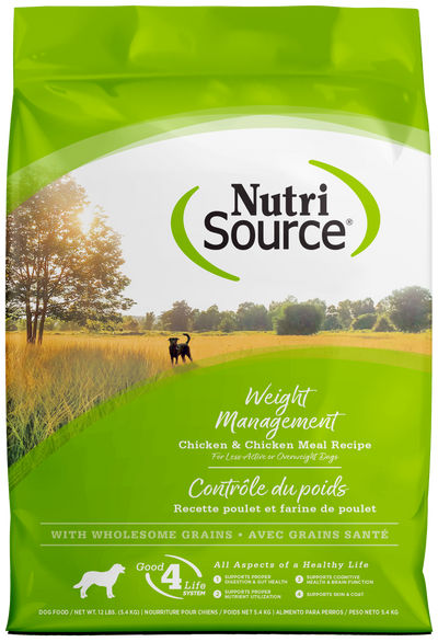 NutriSource Weight Management Dry Dog Food Chicken 12 lb 073893212577