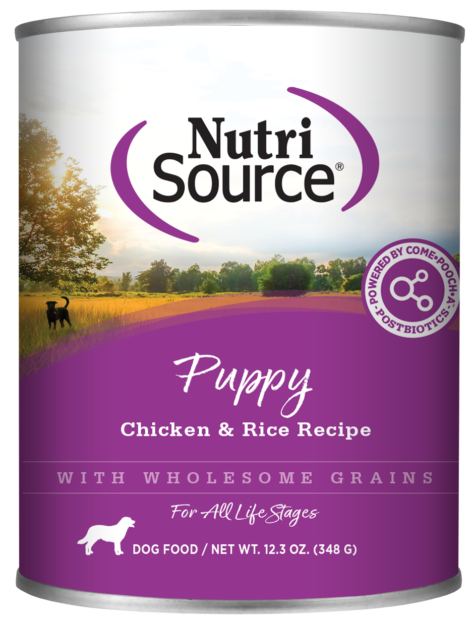 NutriSource Puppy Canned Dog Food Chicken & Rice 12ea/12.3 oz 073893040026