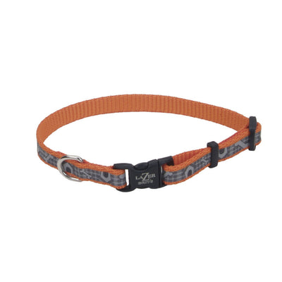 Lazer Brite Reflective Adjustable Dog Collar Orange 3/8 in x 8-12 in