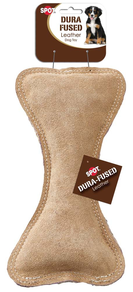 Dura-Fused Leather Bone Dog Toy Brown 9 in 077234044353