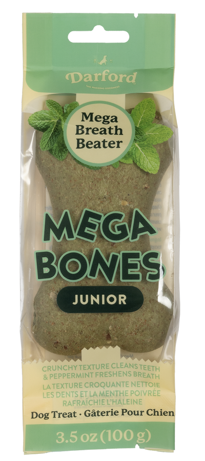 Darford Mega-Bones Mega Breath Beater Dog Dental Treat Junior Breath Beaters 3.5 oz 064863001857