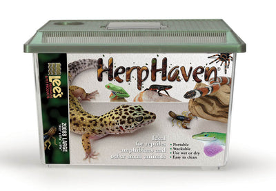 Lees HerpHaven Carrier for Reptiles & Amphibians Black 14.5in X 9.75in LG