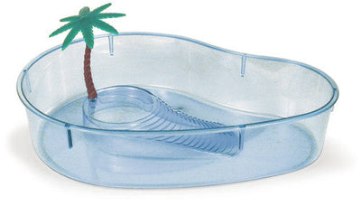 Lees Kidney Shape Turtle Lagoon with Plant Clear 14 in - Reptile