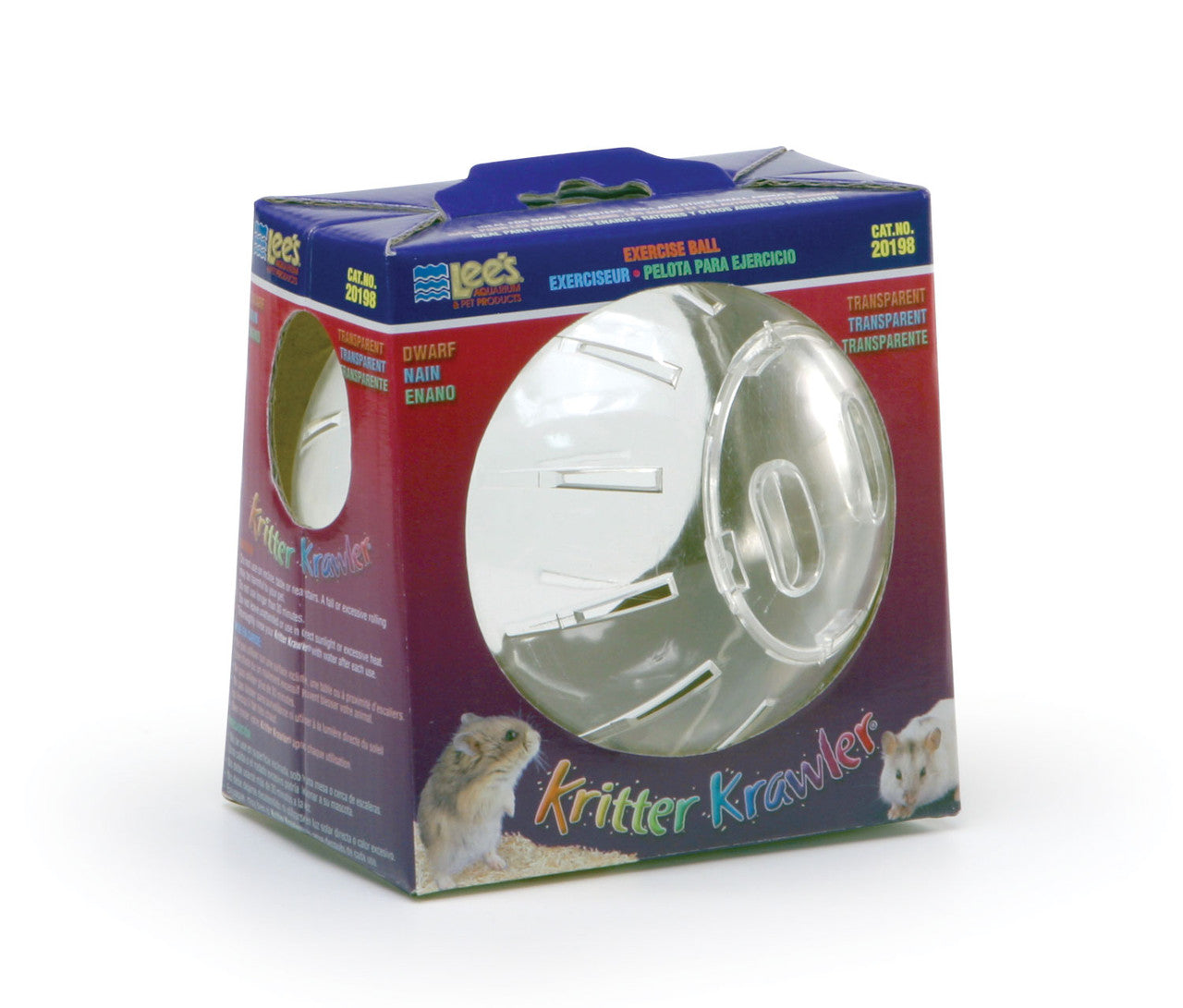Lees Kritter Krawler Clear View-Thru Running Ball Clear Dwarf
