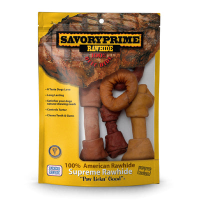 Savory Prime Rawhide Value Pack Assorted Color 1.56 lb, Large 810359009988