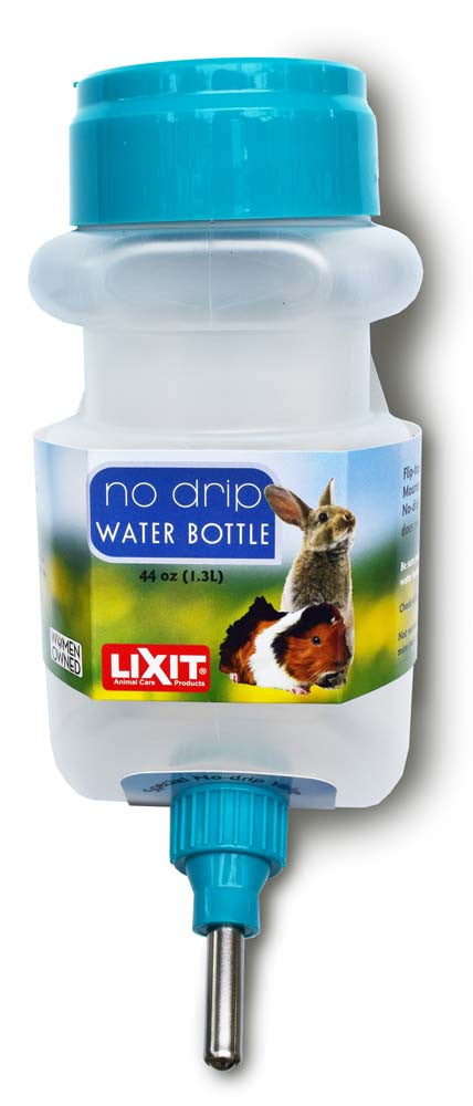 Lixit No Drip Top Fill Water Bottle Rabbit and Guinea Pig White, Clear 44 Ounces