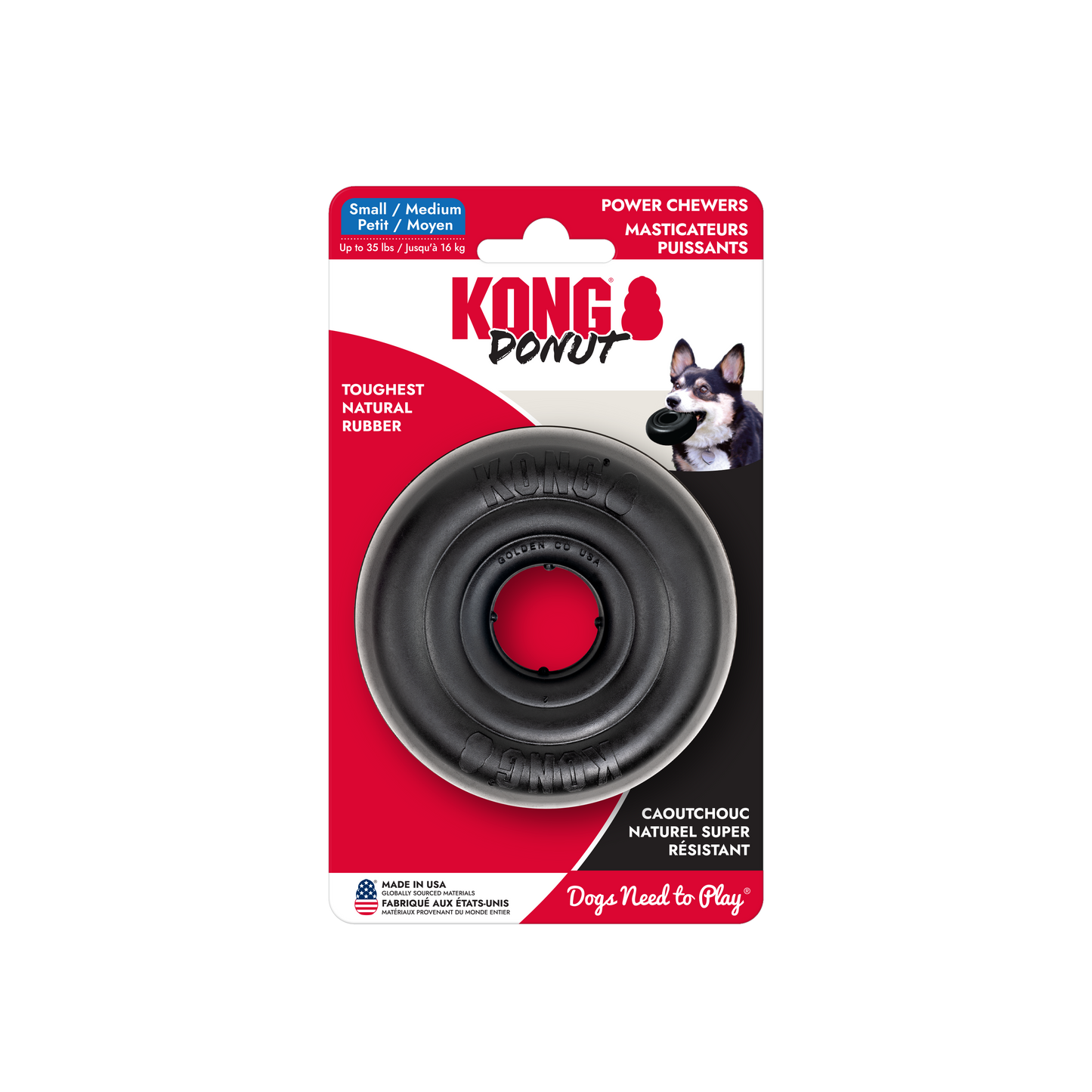 KONG Extreme Donut Dog Toy Small/Large 035585356846