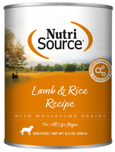 NutriSource Canned Dog Food Lamb & Rice 12ea/12.3 oz 073893021063