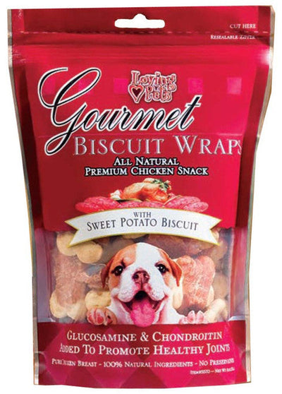 Loving Pets Gourmet Wraps Biscuit Dog Treat Sweet Potato 8oz
