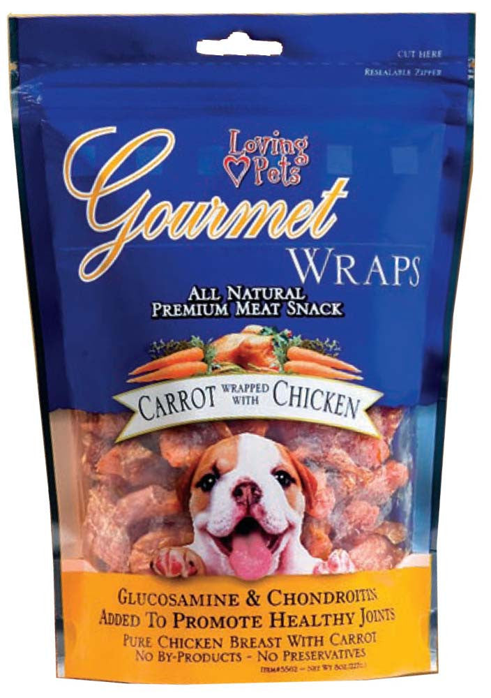 Loving Pets Gourmet Wraps Dog Treat Carrot & Chicken 6oz