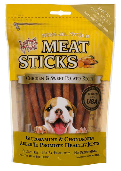 Loving Pets Meat Sticks Dog Treats Chicken & Sweet Potato 8oz (D)