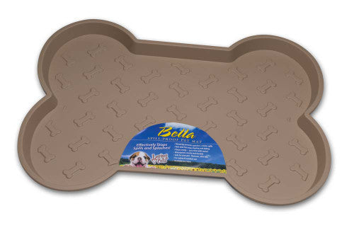 Loving Pets Spill - Proof Bone Shaped Dog Mat Tan LG