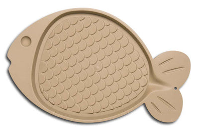 Loving Pets Spill - Proof Fish Shaped Cat Mat Tan