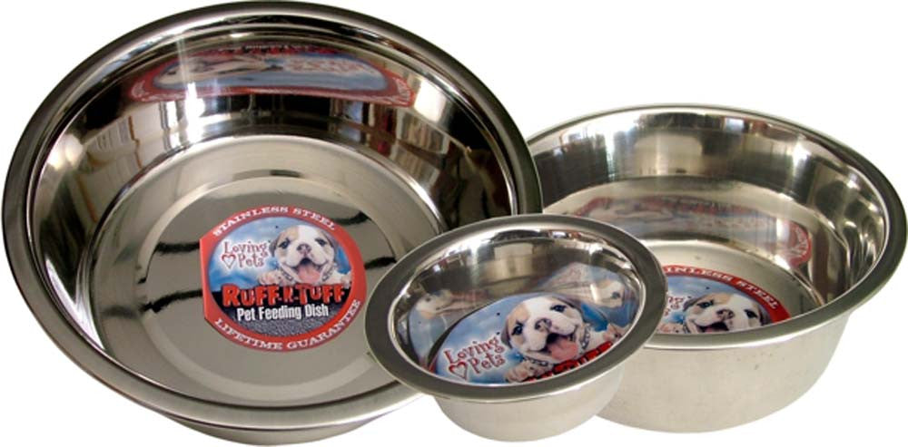 Loving Pets Quart Traditional Stainless Steel Dish Pet Bowl Loving Pets Quart Traditional Stainless Steel Dish Pet Bowl