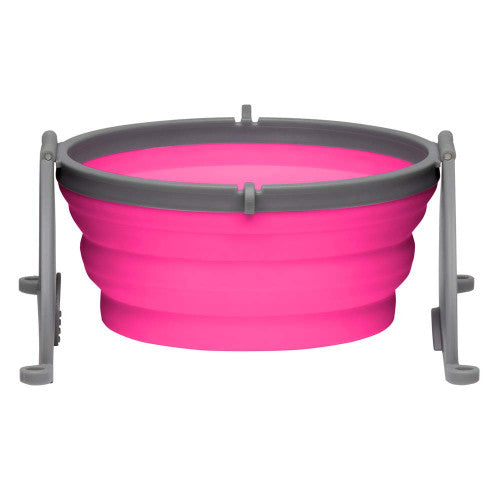 Loving Pets Travel Dog Bowl Pink MD