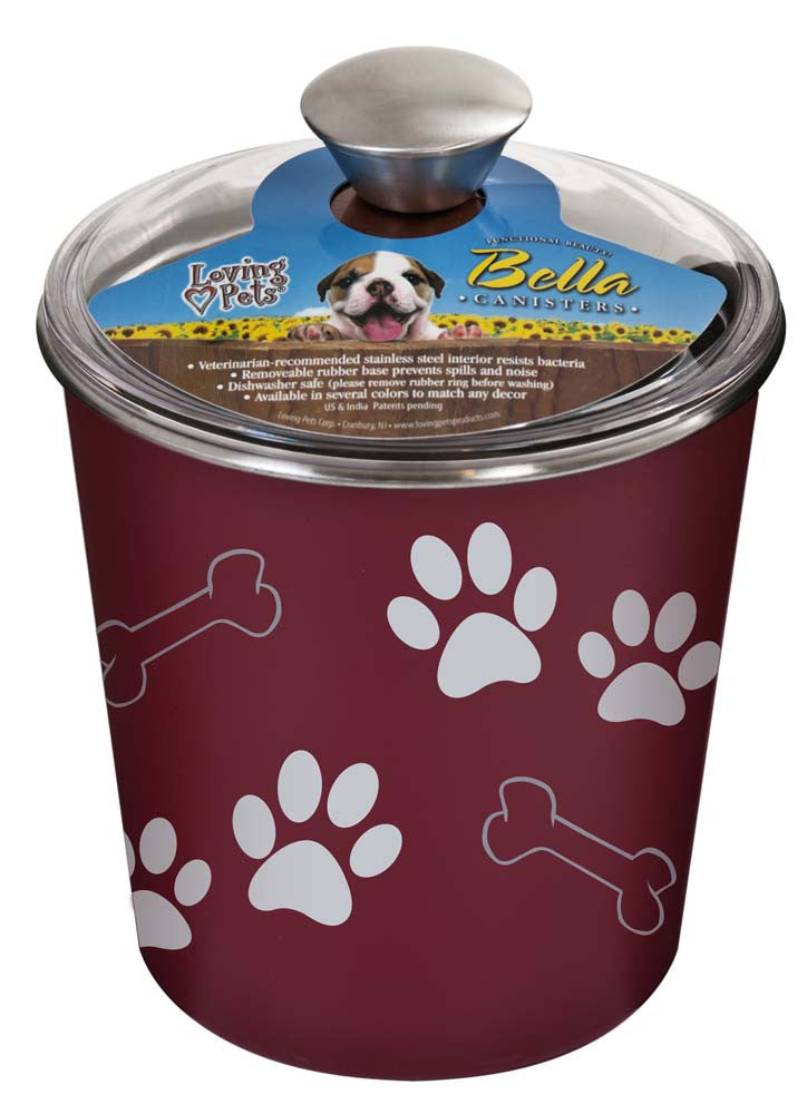 Loving Pets Treat Canister Merlot