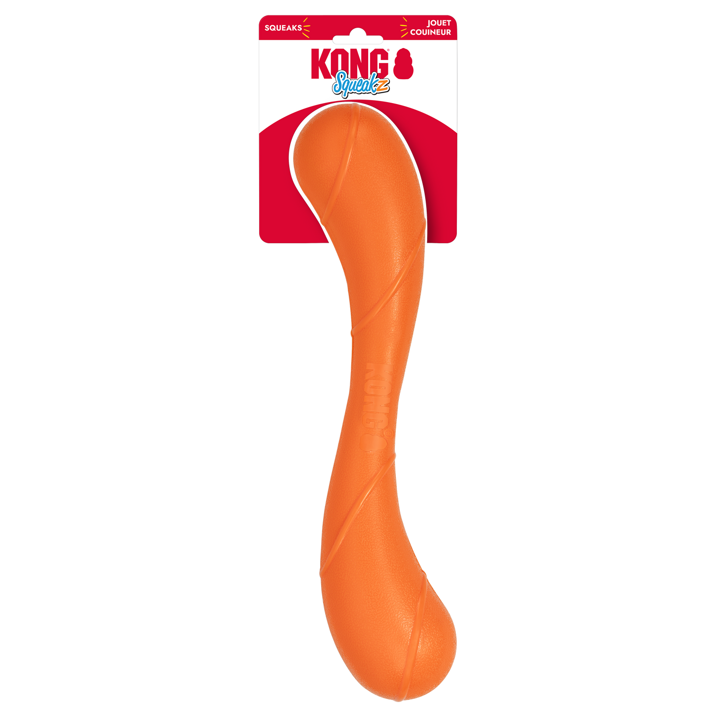 KONG Squeakz Stick Dog Toy Orange Large 035585014852