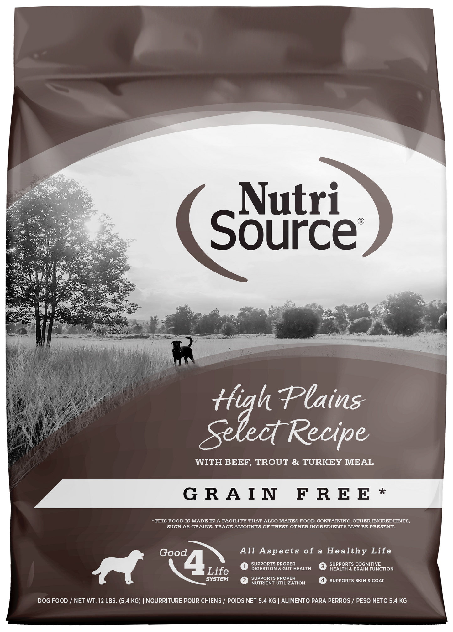 NutriSource Select Recipe Grain Free Dry Dog Food High Plains Select 12 lb 073893297079