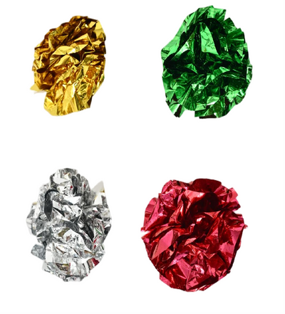 Max & Marlow Foil Crinkle Ball Assorted Color Cat Value Toys Display 24ea/24Pc 810162077228