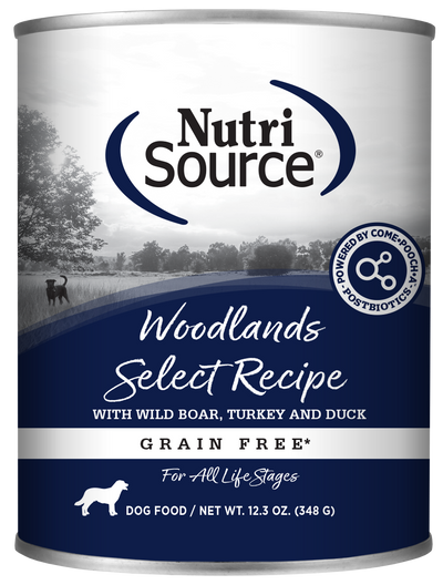 NutriSource Select Recipe Grain Free Canned Dog Food Woodlands Select 12ea/12.3 oz 073893021223