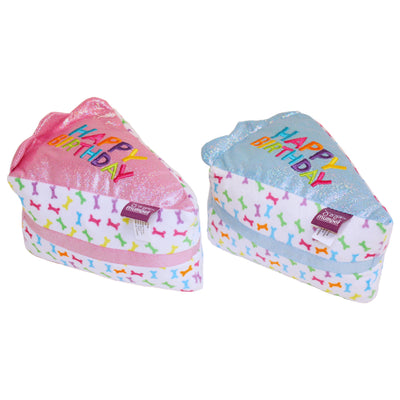 Multipet Birthday Cake Slice Dog Toy Assorted Color 6 in 784369487084